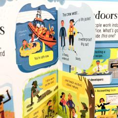 Книга на английском про профессии для детей Look Inside Jobs издательство Usborne