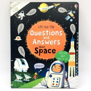 Детская книга на английском Questions and Answers about Space серия lift-the-flap издательство Usborne