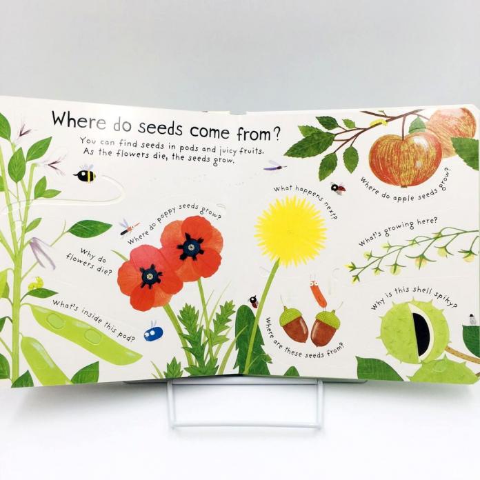 I grow flowers. Usborne Minis hand Lettering.