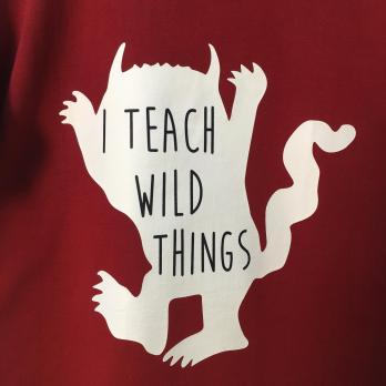Футболка для педагогов и родителей I Teach Wild Things футболка с интересным принтом на английском языке в подарок ко Дню Учителя, на Хэллоуин. Новый год, 8 марта, День Рождения