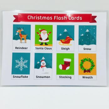 СHRISTMAS FLASH CARDS карточки на новогоднюю тематику на английском языке для детей