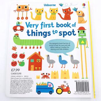 Very first book of things to spot картонная книга на английском языке, первые книги на английском для малышей, книги usborne купить на английском, usborne покажи пальчиком, купить картонные книги на английском для детей, английские книги для детей