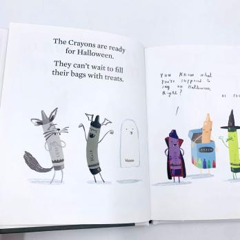 The Crayons Trick or Treat книга на английском языке, книги на английском про Хэллоуин, Halloween читаем на английском, хорошие книги на английском про хэллоуин, купить американские книги на английском для детей, детские английские книги купить