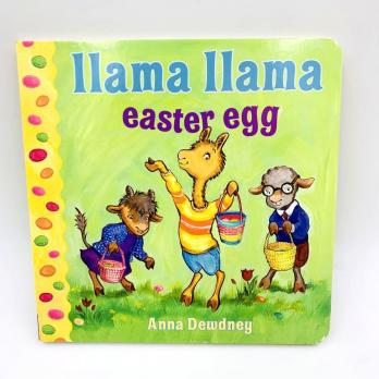 Lhama Lhama Easter Egg картонная книга на английском языке купить, детские картонные книги на английском, купить книги про пасху на английском, чтение на английском о пасхе для детей, магазин английских книг для детей, Лама Лама книги на английском