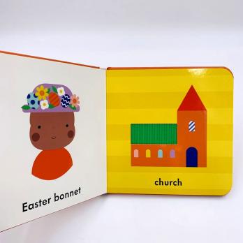 Baby Touch Happy Easter книга на английском языке купить, детские картонные книги на английском, купить книги про пасху на английском, чтение на английском о пасхе для детей, магазин английских книг детям, тактильная книга на английском, shopverashop