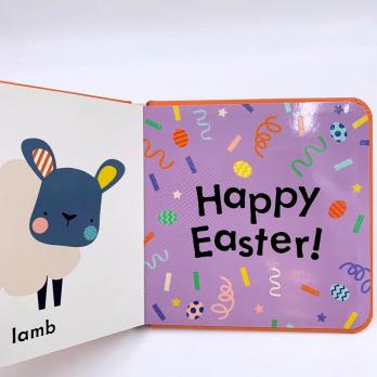 Baby Touch Happy Easter книга на английском языке купить, детские картонные книги на английском, купить книги про пасху на английском, чтение на английском о пасхе для детей, магазин английских книг детям, тактильная книга на английском, shopverashop