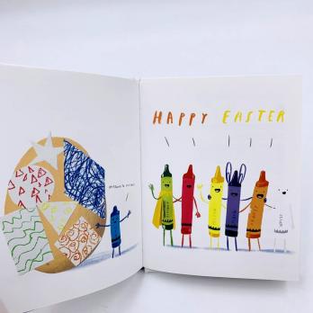 Happy Easter from the Crayons книга на английском языке, купить детские картонные книги на английском, купить книги про пасху на английском, чтение на английском о пасхе для детей, магазин английских книг для детей, Crayons книги на английском купить