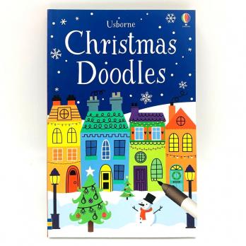 Christmas Doodles книга на английском, книга рисование для детей на тему Рождества на английском языке, новый год книги на английском, купить рождественские английские книги, рождество читаем на английском, кристмас на английском книги купить