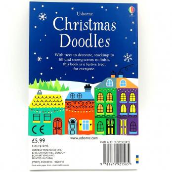 Christmas Doodles книга на английском, книга рисование для детей на тему Рождества на английском языке, новый год книги на английском, купить рождественские английские книги, рождество читаем на английском, кристмас на английском книги купить