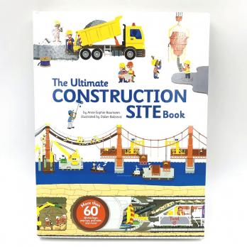 The ULTIMATE Construction Site Book интерактивная книга на английском, книги про строительство на английском, стройка книга на английском для малышей, английские книги для малышей про технику и стройку, картонные книги на английском про здания