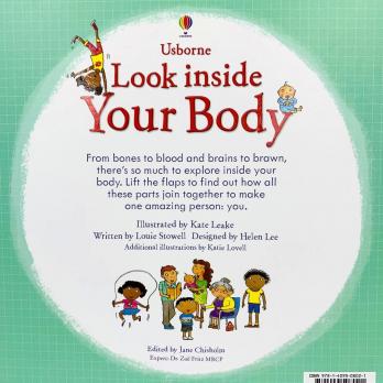 LOOK INSIDE YOUR BODY книга на английском языке с открывающимися флэпами Usborne, Тело Человека