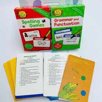 Oxford SPELLING GAMES & GRAMMAR AND PUNCTUATION 2 блока карточек для изучения и закрепления базовых понятий и правил английского языка