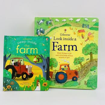 Usborne Look Inside a FARM книга на английском языке для детей ФЕРМА картонная книга с флэпами открывающимися окошками