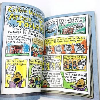 CAPTAIN UNDERPANTS and the Attack of the Talking Toilets книга комиксов на английском языке с возможностью озвучки аудиоручкой