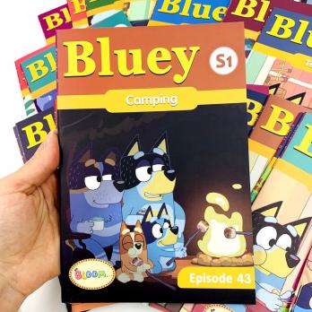 Bluey Блуи 52 книги на английском языке с возможностью озвучки аудиоручкой, МР3 и мультфильмом (127 серий с субтитрами）в подарок