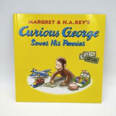 Curious George Saves His Pennies книга на английском купить, Curious George купить, книги на английском для детей купить, сборник детских книг на английском, магазин английских книг, английская литература для детей