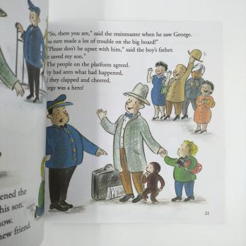 Curious George Takes a Train книга на английском купить, Curious George купить, книги на английском для детей купить, сборник детских книг на английском, магазин английских книг, английская литература для детей
