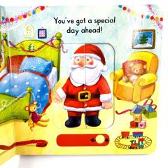 BUSY SANTA картонная книга с двигательными элементами на английском языке издательство Campbell купить детские книги на английском языке на рождественскую тематику в магазине английской литературы