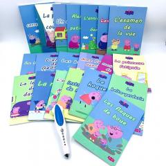 СВИНКА ПЕППА на французском языке 104 серии в 20 книгах с озвучкой аудиоручкой, книги на французском для детей с озвучкой при помощи аудиоручки, читающей детские книги на французском Peppa Pig
